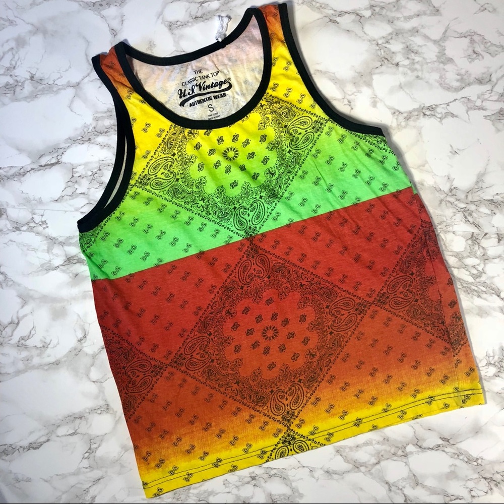 U.S. Vintage Classic Tank Top Mens Small Bandana